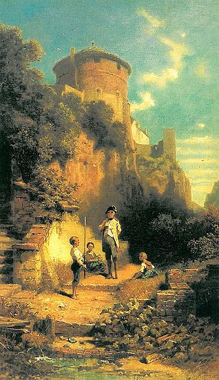 Carl Spitzweg Das Auge des Gesetzes oil painting picture